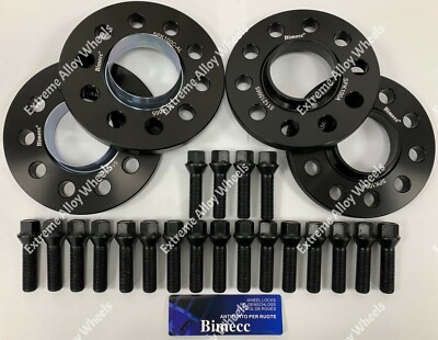 Bimecc schwarze Alufelgen Spurverbreiterung 10mm / 15mm M14X1,5 Schrauben + Schlösser Mercedes 