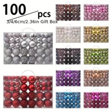 100Pcs Christmas Ball Ornament Set for Xmas Tree Decor Holiday Party Decoration