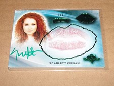 2014 Benchwarmer Hockey SCARLETT KEEGAN Kiss Print Auto Green/3 PLAYBOY Playmate