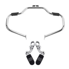 Mustache Highway Engine Guard Crash Bar & Foot Peg Fit For Harley Softail 00-17