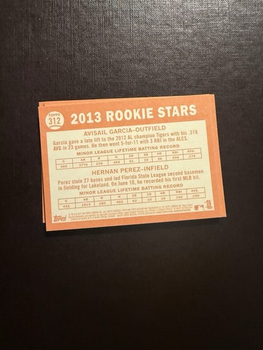 2013 Topps Heritage Avisail Garcia RC #312 Detroit Tigers (1) For Sale Qty Avail - Picture 2 of 2