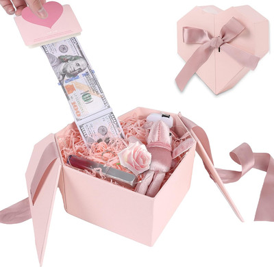 Box for Cash Gift Pull Pink Gift Box for Cash Gift Ideas Love Box w Pull Out KIT