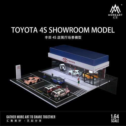Diorama 1:64 Car Garage Model LED City Car Showroom Scene Display Building Model - Picture 79 of 102
