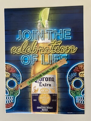  Large New Corona Celebration Of Life Dia De Los Muertos Beer Sticker Sign