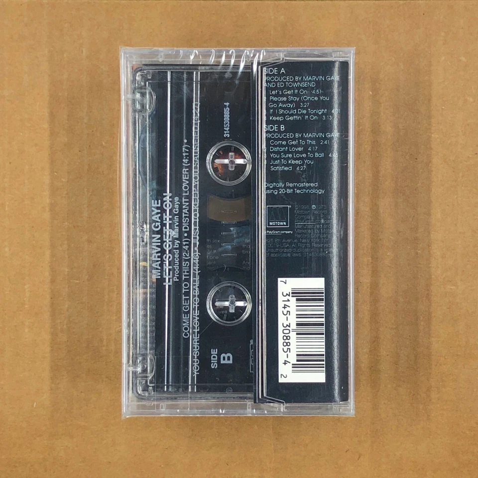 MARVIN GAYE Cassette Tape LETS GET IT ON 90s Reissue Funk Soul MOTOWN NEW SEALED - Image 2 of 4