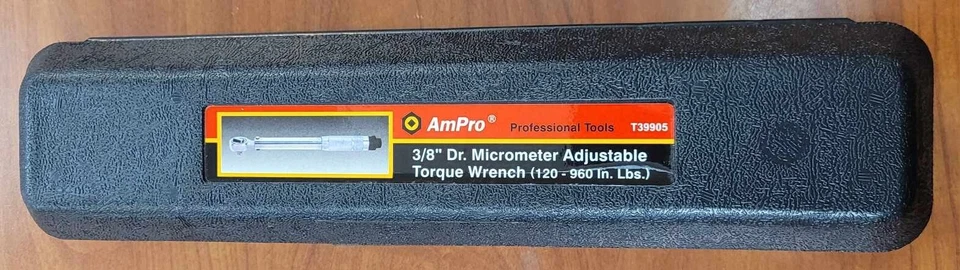 AmPro 3/8” Dr. Micrómetro Llave dinamométrica ajustable (120 - 960 pulgadas) Lbs. T39905 Foto 2 de 2