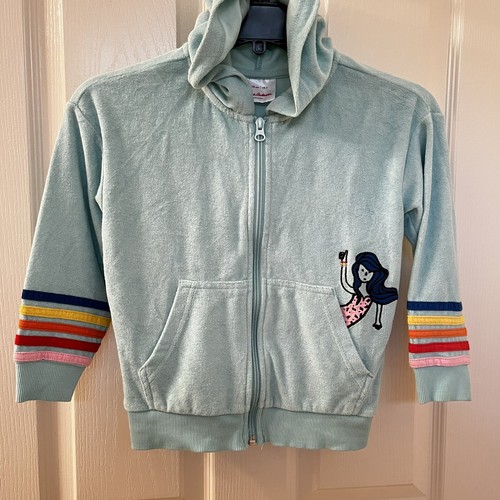 Hanna Andersson Mermaid Dolphin Rainbow Applique Terry Hoodie Girls SZ 110 US 5 - Picture 7 of 14