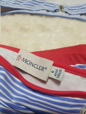 3pc Moncler 6anni Girl Swim suit, white and blue stripes 116cm | eBay