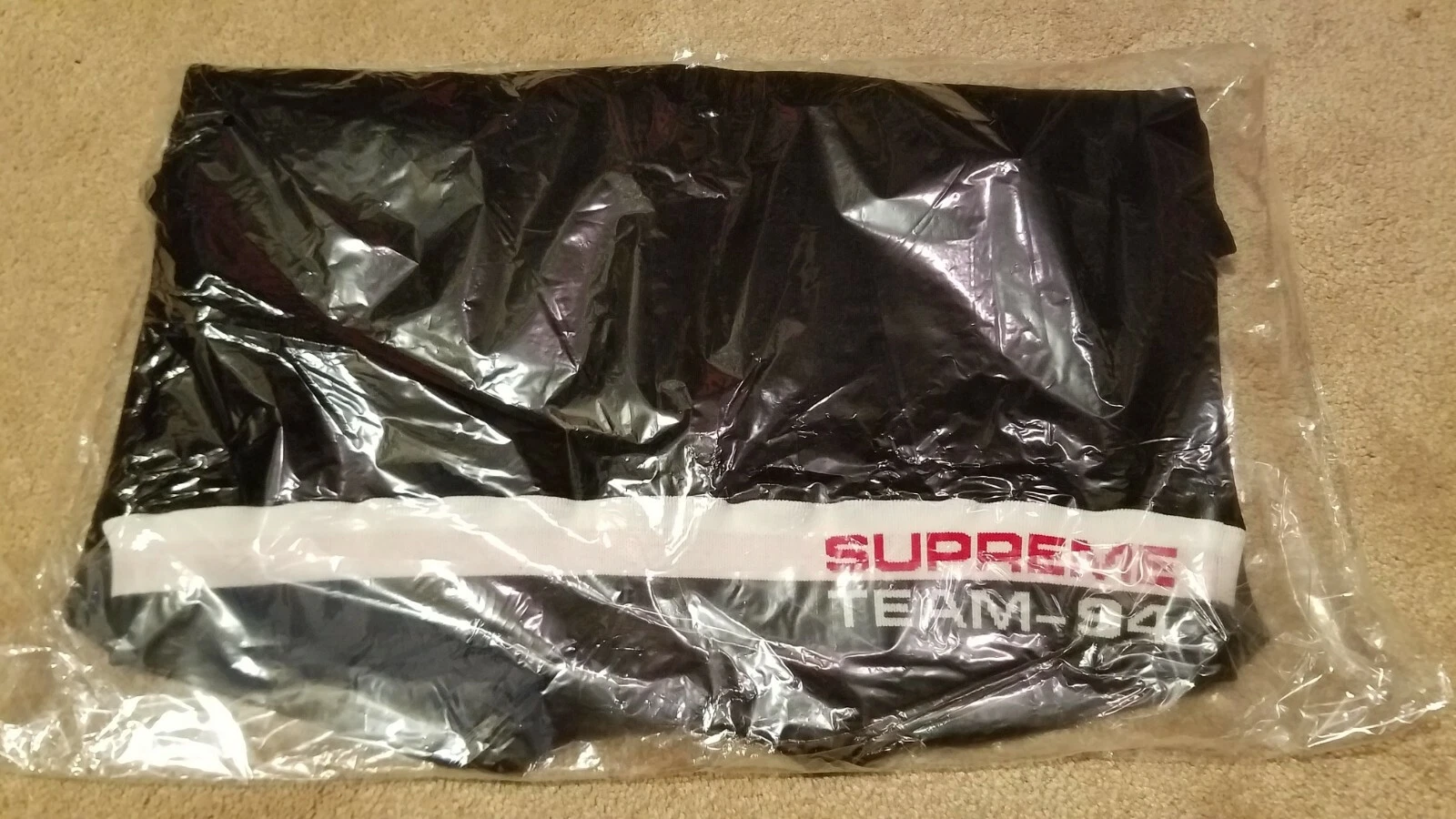 Brand New with Tag Supreme Rib Stripe Crewneck Sweatshirt Black sz M