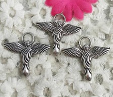 Free Ship 34 pcs Antique silver angel charms pendant 30X29mm H-3999