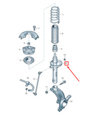 SKODA SUPERB MK2 3T Front Gas Shock Absorber 3C0413031BD NEW GENUINE
