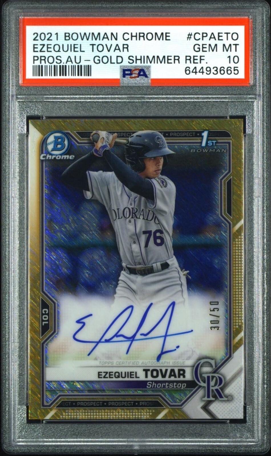 2021 bowman chrome ezequiel tovar auto psa 10 | eBay