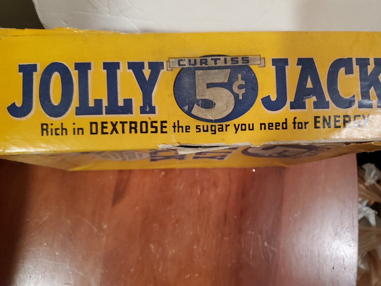Vintage 1930s Curtiss Jolly Jack Candy Bar Display Box, has some wear