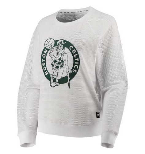 DKNY Sport x NHL Damen M Boston Celtics Lauren Mesh Pullover Raglan Sweatshirt - Bild 2 von 17