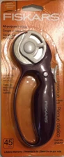 Fiskars Fashion Comfort Loop Rotary Cutter (45 mm), Plum/White