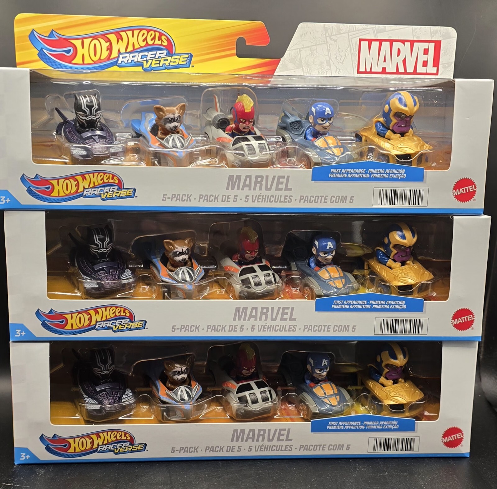 Hot Wheels Marvel Racer Verse Character 5 Pack Set First Appearance