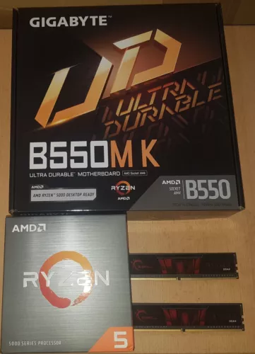 Aufrüstkit Bundle AMD Ryzen 5 5500 AM4, Gigabyte MB B550M K u. 32 GB DDR4