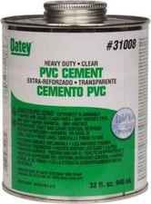 Oatey 31008 32 oz Heavy Duty Cement Clear, Use with PVC up to 12" Diam