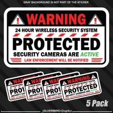 Camera security CCTV sticker alarm home business surveillance warning 5 pack USA