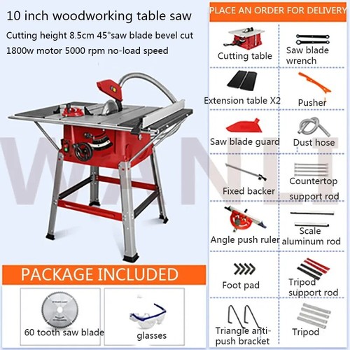 10 Inch Desktop Cutting Machine Wood Cutting Machine Woodworking Sliding Table - Picture 1 of 6