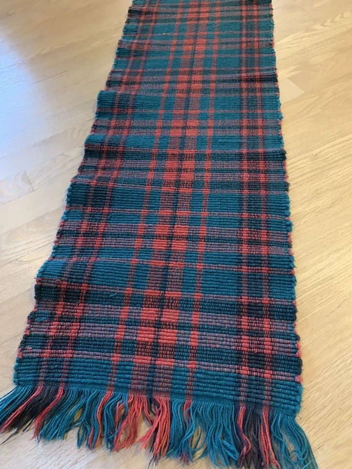Vintage Crate & Barrel Holiday Plaid Check Table Runner 94” - 96” Long Christmas - Image 2 of 4
