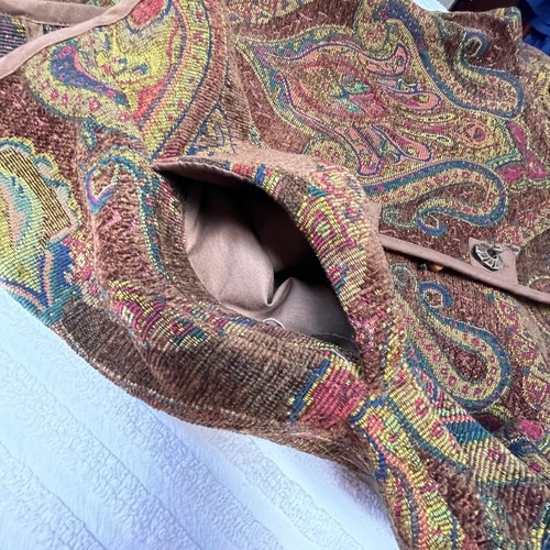 Vintage Flashback Women Large Tapestry Jacket Button Down Jacquard Paisley Multi - Picture 9 of 10