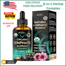 Lymphatic Certified Organic Drainage Drops Herbal Cleanse Support Supplement
