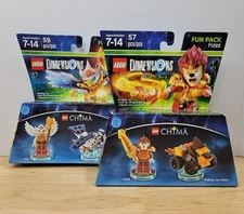 LEGO DIMENSIONS Legend Of CHIMA Laval (71222) & Eris Fun Pack (71232) NIB SEALED
