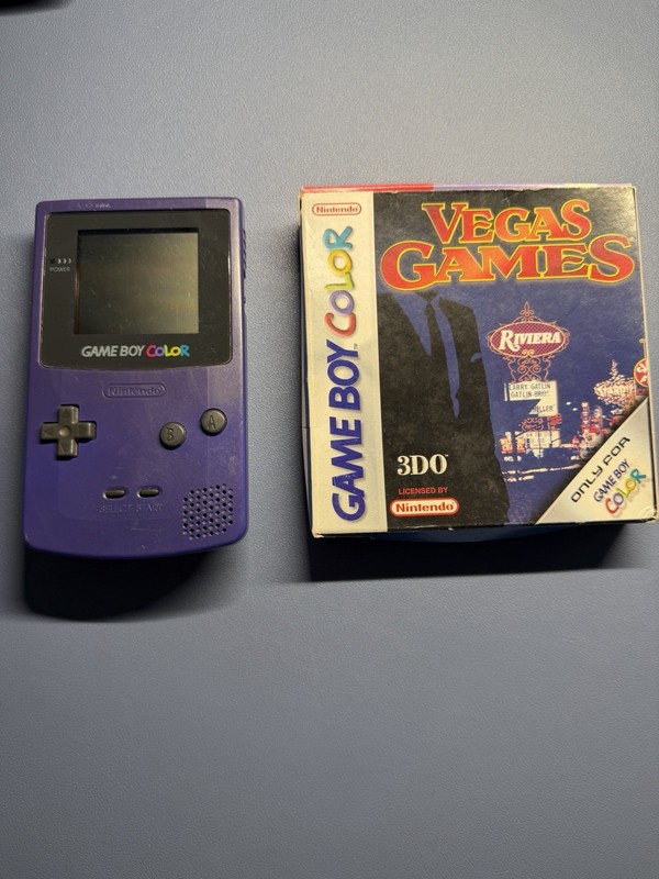 Nintendo Game Boy Color Purple Console with Game - Fully Working