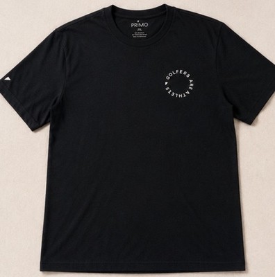 PRIMO Golfers Are Athletes T Shirt Men s 2XL Black Graphic Golf Casual Tee