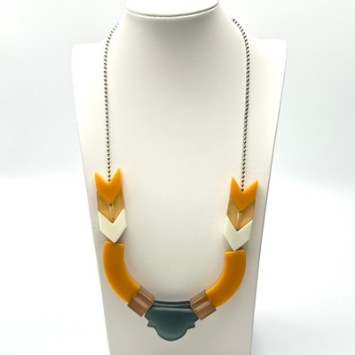 Bluma Project Multicolor Lucite Statement Necklace Fabulous Geometric Design