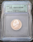 Jefferson Nickel 1997-S 5 Cent ICG PR70 DCAM — photo 1