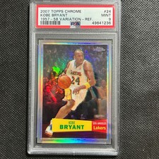 2007-08 Topps Chrome Kobe Bryant 1957 58 Variations Refractor #/999 Lakers PSA 9