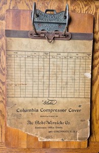 Vintage Globe~Wernicke Wood File Clip Board 14 1/2" x 9" Striped Finish