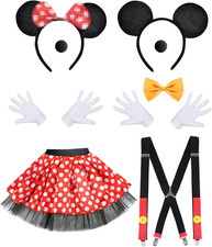 Set Di Costume Da Mouse, Da Donna, Da Uomo, Costume Da Topo, Rosso, Bianco, Gonn