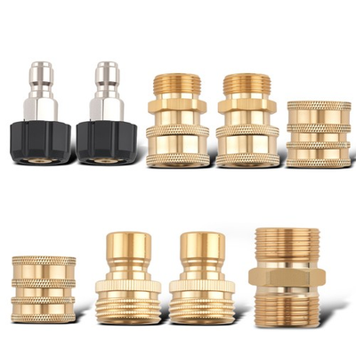 #ad #ad 9PCS Brass Pressure Washer Adapter M22 14mm Quick Connect Universal Fitting 3 8quot; $34.15