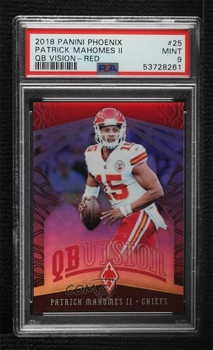 2018 Panini Phoenix QB Vision Red 159/299 Patrick Mahomes II #25 PSA 9 MINT