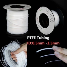 PTFE Tube Tubing Pipe Translucent High Temp Resistance ID 0.3-3.5mm OD 0.6-5mm