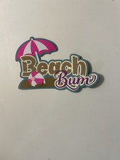 Beach Bum Summer Scrapbook Title Handmade Paper Pieced Die Cut