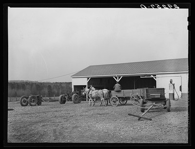 Durham County North Carolina 1940 Farm Implement Shed Horse Wagon Tillage Equip
