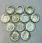Lot of 12 - 90% Silver Roosevelt Dimes