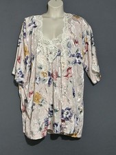 California Dynasty Vtg 2pc Nightgown  Button Up Robe Set Pink W/Floral Print