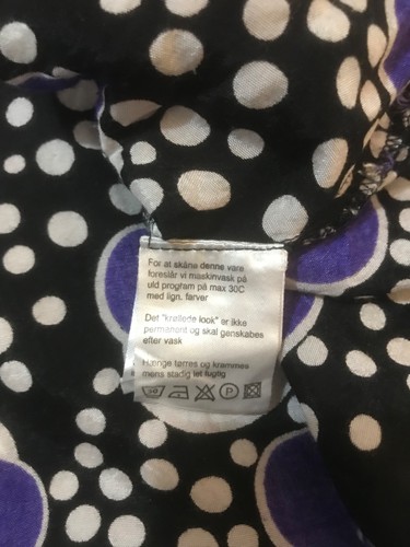 Masai Shift Dress Large Sleeveless Purple Spotty Bow Pockets Black Light weight - Picture 7 of 10