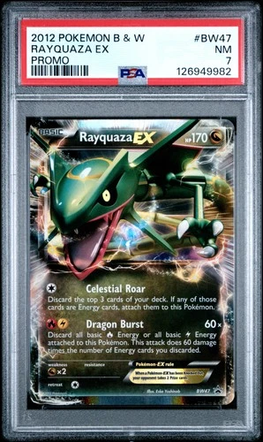 2012 POKEMON B&W PROMO #BW47 RAYQUAZA EX PSA 7