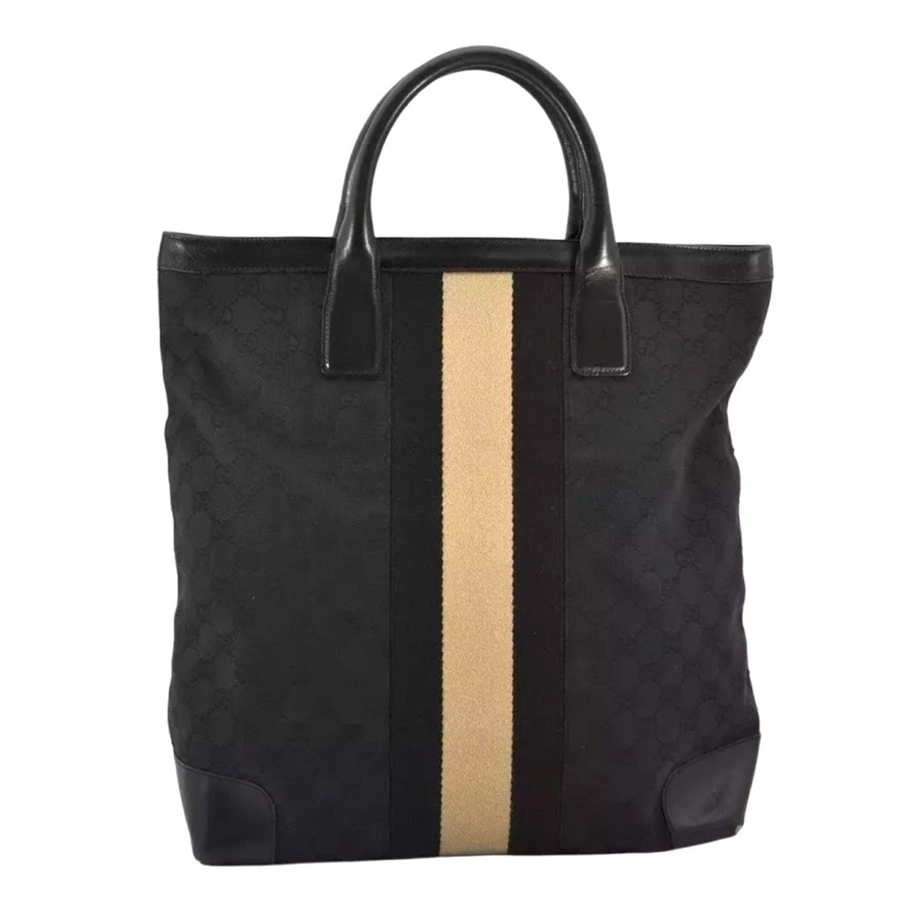 Gucci — Gucci Sherry Line Black Canvas Tote