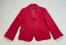 Talbots Blazer Womens 14 Red 100 Wool 2-Button Long Sleeve Lined