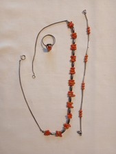 Kette Armband Ring Koralle antik