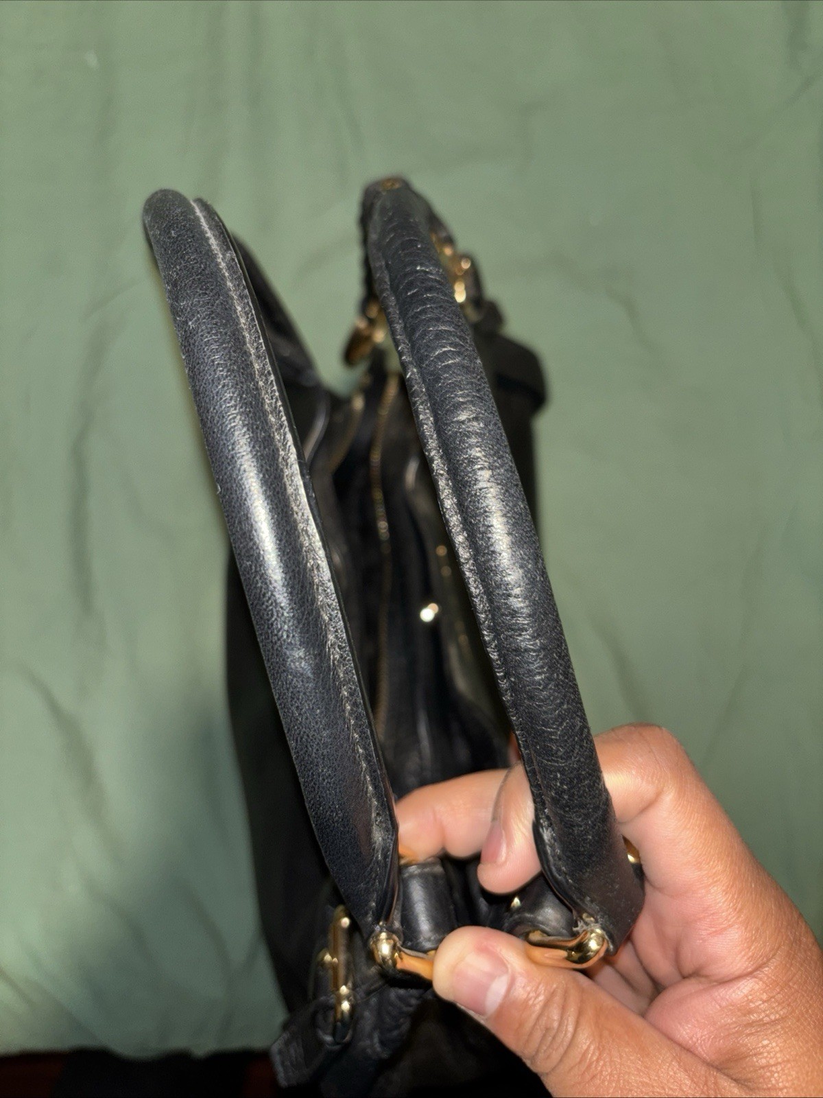 MICHAEL KORS BEDFORD BLACK LEATHER LARGE BELTED S… - image 13