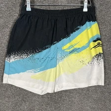 Chubbies Shorts Mens Medium Black Blue Yellow Swim Trunks 7 Inseam Lined