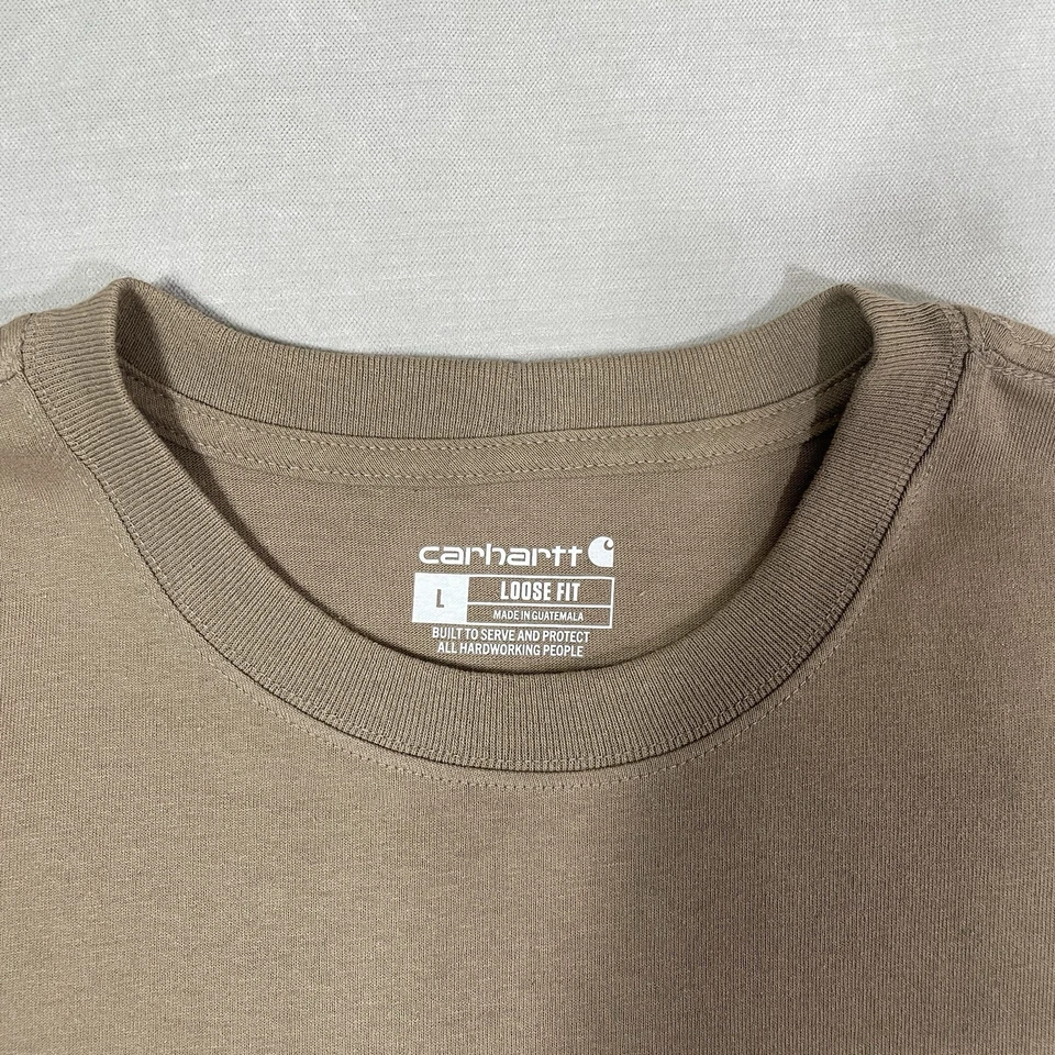 Camiseta Carhartt Masculina L Ajuste Original Bolso – Logotipo Roupa de Trabalho Pesada SS Crew - Imagem 2 de 4